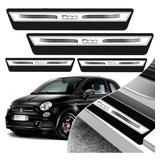 Kit 8 Peças Soleira Adesivo Porta Fiat 500 2010 2011 2012 2