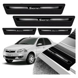 Kit 8 Peças Soleira Adesivo Porta Fiat Siena 2002 2003 2004