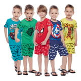 Kit 8 Pijamas Roupa De Calor Verão Infantil Juvenil Herois