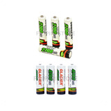 Kit 8 Pilhas Recarregáveis Aa/aaa Longa Duração