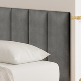 Kit 8 Placas Adesiva Cabeceira Cama Box Queen - Módulo 60x20 Cor Cinza
