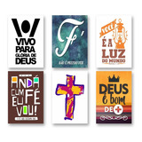 Kit 8 Placas Decorativas Evangélicas Gospel Cristã Religiosa