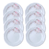 Kit 8 Pratos Sobremesa Eterna Porcelana Schmidt 24hrs