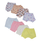 Kit 8 Shorts De Bebe Misto Estampado E Liso 100% Algodão