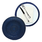 Kit 8 Sousplat Redondo Jogo Americano Rattan Bambu 32x32cm