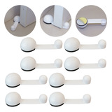 Kit 8 Unid. Trava Porta Segurador Sem Parafuso Porta Travada