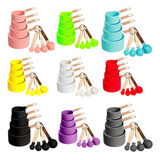 Kit 8pcs Medidores Cozinha Colheres Culinario Copo Dosador