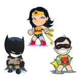 Kit 9 Adesivos Kids - Supergirl Mulher Maravilha Batman