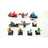 Kit 9 Boneco Miniatura Super Heróis Sy + Moto + Acessórios