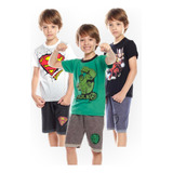 Kit 9 Conjunto Infantil Coleção Personagens Adoráveis Verão