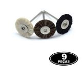 Kit 9 Escova De Cerdas Polimento P/micro Retifica Dremel