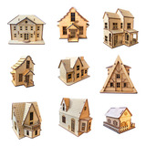 Kit 9 Mini Casinhas Mdf Casinhas Em Miniatura Vila Medieval