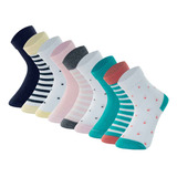 Kit 9 Pares Meias Infantil Bebê Rn Algodão Cano Médio Mash 