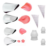 Kit 9 Peças Bicos Pétala Adaptadores Sacos Wilton Mago