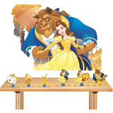 Kit A Bela E A Fera Festa Infantil Painel + 6 Displays
