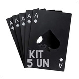 Kit Abridor De Garrafa Inox Carta Baralho Naipe Poker 5un