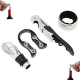 Kit Abridor Garrafa Vinho Dosador Corta Lacres Anel Presente