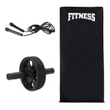 Kit Academia Corda Colchonete Roda Abdominal