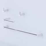 Kit Acessorio Banheiro 2 Cabides Redondo 4pçs Alumínio
