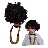 Kit Acessório Fantasia Carnaval Peruca Black Power Mendigo