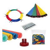 Kit Acessório Premium Para Cama Elástica 3,05m Chicoplay Pn Cor Da Lona De Salto Colorida Cor Da Proteção De Molas Colorida
