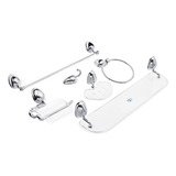Kit Acessórios Aquaplás Bonno Cromado Cristal 6 Peças