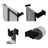 Kit Acessórios Banheiro 4 Peças Aço Inox Preto Fosco [q4dpf]