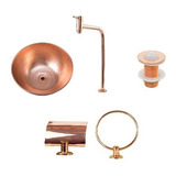 Kit Acessórios Banheiro Em Cobre