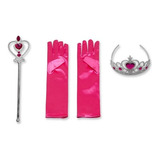 Kit Acessórios Frozen Elsa Com Varinha Luvas Trança E Coroa