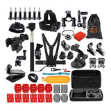 Kit Acessorios Gopro 7 Black Completo Go Pro Hero 6 5 4 3 Suporte Para Capacete Mosquetão Peito Cabeção Bastão Boia