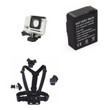 Kit Acessórios Gopro Caixa Estanque Bateria Suporte Peito