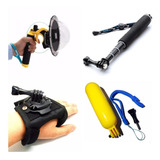 Kit Acessórios Gopro Dome C/ Gatilho Telesin Bastão Suporte