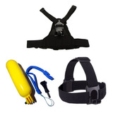 Kit Acessórios Gopro Suporte Peito Cabeça Bastão Flutuante