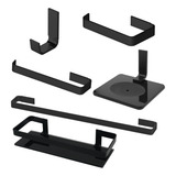 Kit Acessorios Para Banheiro 6 Peças Preto Fosco Exclusivo