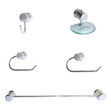 Kit Acessórios Para Banheiro Cromado 5 Peças C-40