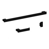 Kit Acessórios Para Banheiro Preto Fosco Inox 3 Peças 