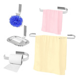 Kit Acessórios Para Banheiro Quadrado Cromado 5 Peças