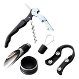 Kit Acessórios Para Vinho Saca Rolha Abridor Dosador Aerador