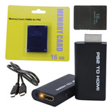 Kit Acessórios Ps2 Para Hdmi + Memory Card 16mb + Cabo Hdmi