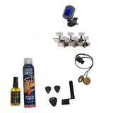 Kit Acessórios Violão Nylon Captador Duplo De Contato