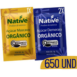 Kit Açúcar Orgânico 2 Demerara + 1 Mascavo Native 650 Sachês
