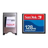 Kit Adaptador Pcmcia + Compact Flash 128mb Cf Sandisk