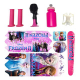 Kit Adesivo Bicicleta Infantil Buzina Manoplas Frozen Aro 16