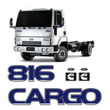 Kit Adesivo Capô Cargo 816 Ford Caminhão Emblema Azul Escuro