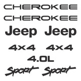 Kit Adesivo Emblema 3d Relevo Resinado Jeep Cherokee Sport P