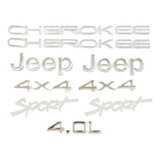 Kit Adesivo Emblema 3d Relevo Resinado Jeep Cherokee Sport