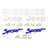 Kit Adesivo Emblema Auto Relevo Resinado Jeep Cherokee Sport