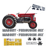 Kit Adesivo Emblema Compatível Trator Massey Ferguson Mf 50x