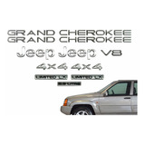 Kit Adesivo Emblema Resinado Jeep Grand Cherokee 5.9 Chkrs11 Cor Cromado