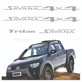Kit Adesivo Emblema Resinado L200 Savana